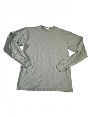Men's Soffe Large Olive Green Long Sleeve Tee Cree Neck Shirt